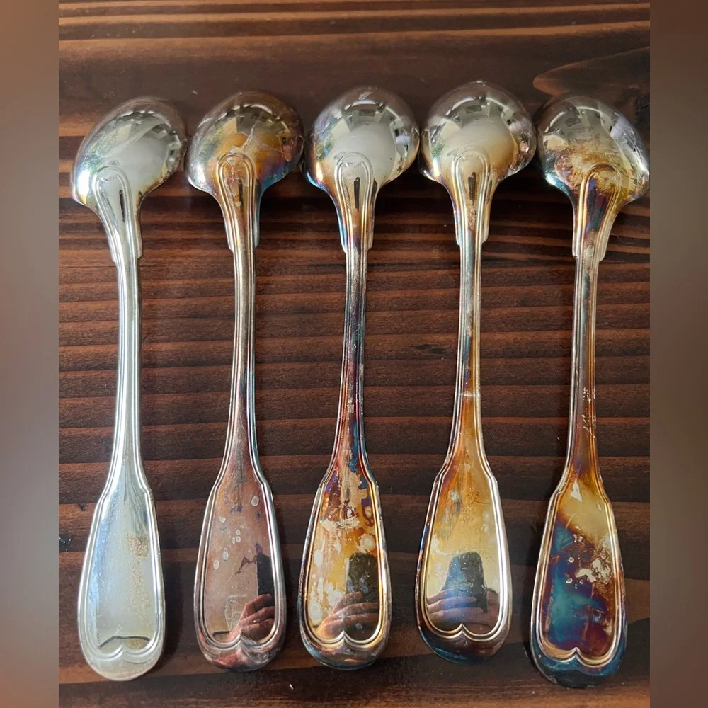 Set of 5 Russian silver spoons 84gr 60gr stamped - Picture 5 of 9